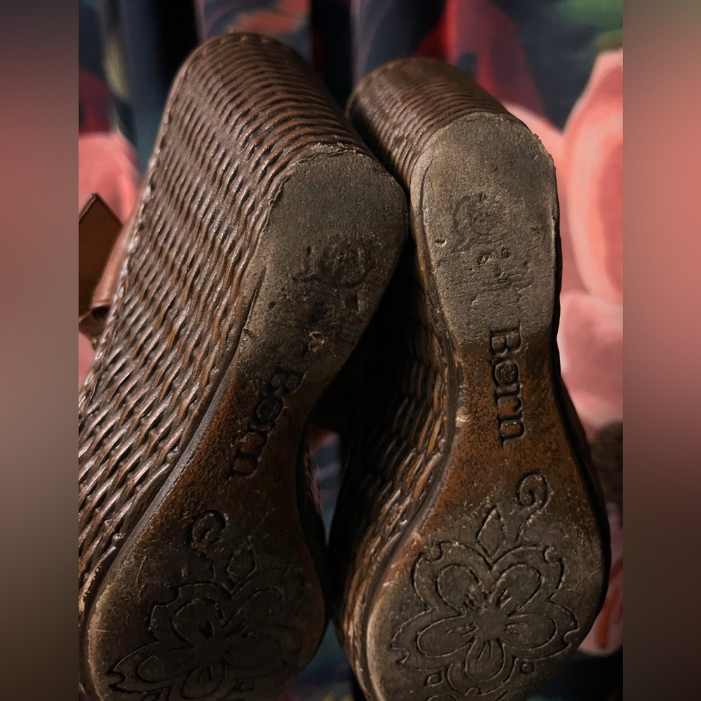 Born Brown Wedge Sandals - Picture 3 of 7